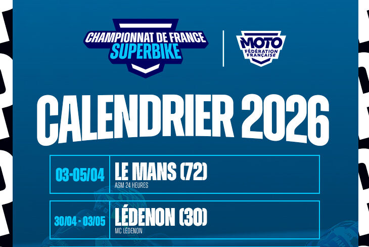 Le calendrier 2026 du Championnat de France Superbike est là !