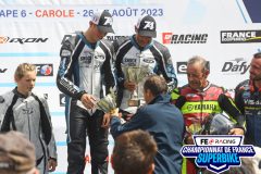 Podium Side course 2.
CAROLE FSBK 2023.
Sixième manche Championnat de France Superbike.
26 / 27 Aout 2023.
© PHOTOPRESS.
Tel: 06 08 07 57 80.
info@photopress.fr