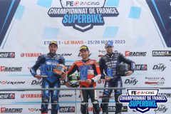Podium Challenger course 2
LE MANS FSBK 2023.
1ere manche Championnat de France Superbike.
25 / 26 Mars 2023.
