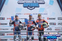 Podium course 2
LE MANS FSBK 2023.
1ere manche Championnat de France Superbike.
25 / 26 Mars 2023.