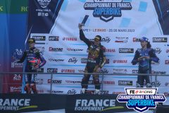 Podium Supersport 600 course 1
LE MANS FSBK 2023.
1ere manche Championnat de France Superbike.
25 / 26 Mars 2023.