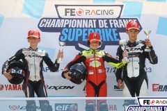 Podium MOTO 4/ 5 course 2.
LEDENON FSBK 2023.
Troisième manche Championnat de France Superbike.
27 / 28 Mai 2023.
© PHOTOPRESS.
Tel: 06 08 07 57 80.
info@photopress.fr