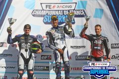 Podium Supersport course 1.
MAGNY-COURS FSBK 2023.
Quatrième manche Championnat de France Superbike.
1 / 2 Juillet 2023.
© PHOTOPRESS.
Tel: 06 08 07 57 80.
info@photopress.fr