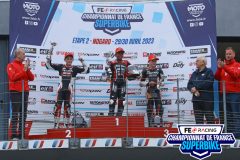 Podium moto 5 course 1.
NOGARO FSBK 2023.
Deuxième manche Championnat de France Superbike.
29 / 30 Avril 2023.
© PHOTOPRESS.
Tel: 06 08 07 57 80.
info@photopress.fr