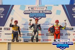 Podium moto 4/5 course 1.
PAUL RICARD 2023.
Septième manche / Finale Championnat de France Superbike.
29 Septembre / 1 Octobre 2023.
© PHOTOPRESS.
Tel: 06 08 07 57 80.
info@photopress.fr