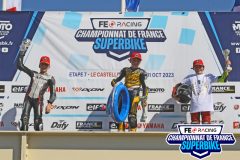 Podium moto 4/5 course 2.
PAUL RICARD 2023.
Septième manche / Finale Championnat de France Superbike.
29 Septembre / 1 Octobre 2023.
© PHOTOPRESS.
Tel: 06 08 07 57 80.
info@photopress.fr