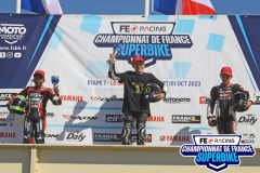 Podium moto 4/5 course 2.
PAUL RICARD 2023.
Septième manche / Finale Championnat de France Superbike.
29 Septembre / 1 Octobre 2023.
© PHOTOPRESS.
Tel: 06 08 07 57 80.
info@photopress.fr